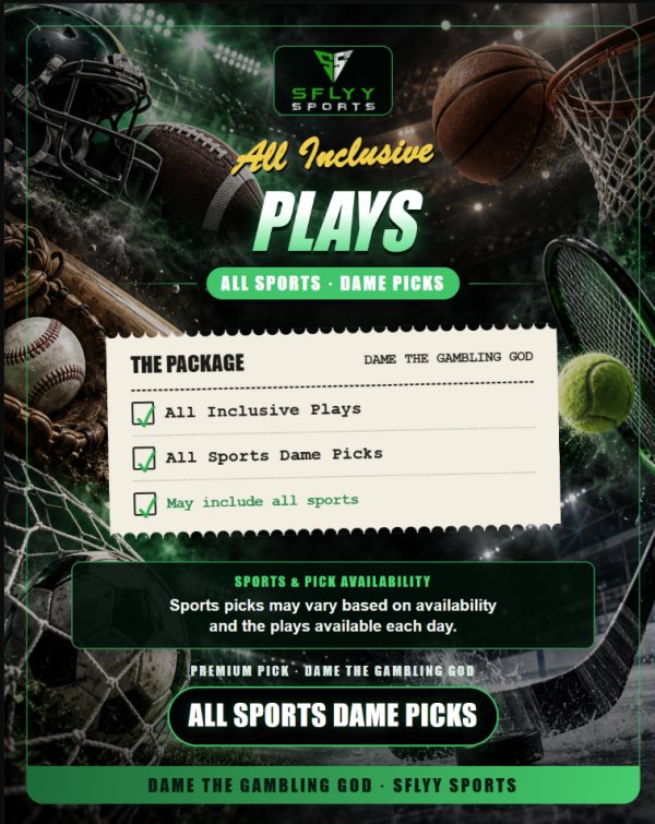 ALL INCLUSIVE PLAY ALL SPORTS ( 4 PM EST EARLIEST KICK-OFF )